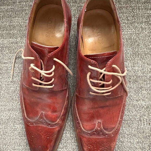 SANTOS BY CARLOS SANTOS Men’s Size 9 Brown Leather Oxford Wingtip Shoes - Picture 6 of 11